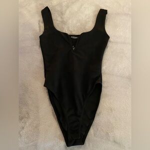 Black Scoop Neck Bodysuit